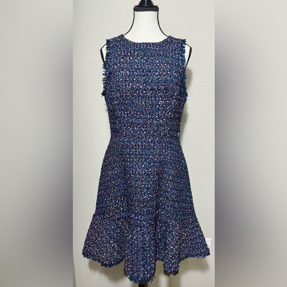 Eliza J Navy Tweed Dress